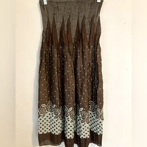 Anthropologie Lapis Skirt Strapless Dress smocked One size S M brown